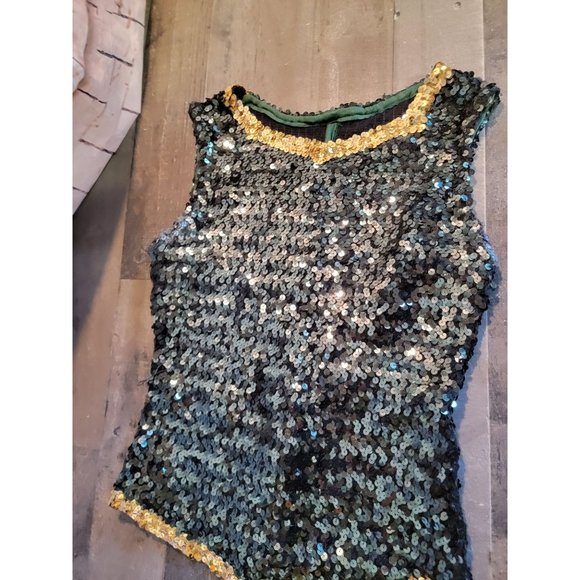 Varsity spirit fashions green sequin corset vest? - Picture 2 of 6